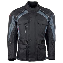 RO781 Motorradjacke mit entnehmbarer Regenmembrane Belüftung CE Protektoren Schwarz Grau