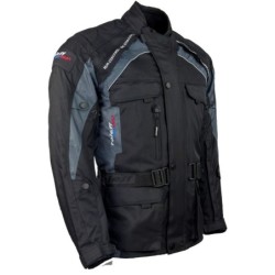 RO781 Motorradjacke mit entnehmbarer Regenmembrane Belüftung CE Protektoren Schwarz Grau