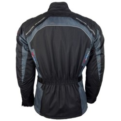 RO781 Motorradjacke mit entnehmbarer Regenmembrane Belüftung CE Protektoren Schwarz Grau