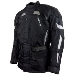 RO594 Motorradjacke in Schwarz mit Nubukleder Applikationen