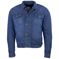 RO1515 Blaue Roller Motorrad Jeansjacke mit Aramidverstärkung