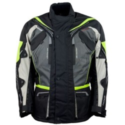 RO15113 Motorradjacke in Schwarz Grau Weiß Neongelb