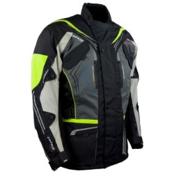 RO15113 Motorradjacke in Schwarz Grau Weiß Neongelb