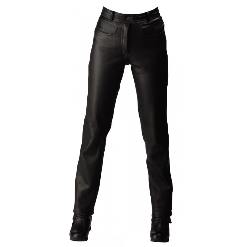 RO2 Schwarze klassische Lederjeans mit Taschen für Protektoren GRÖSSE 36-62