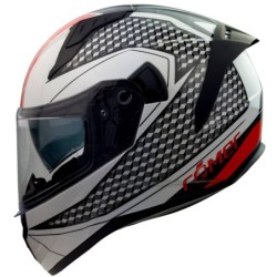 RO202216 Integralhelm mit Sonnenvisier weiss schwarz rot glänzend GRÖSSE XS-XL