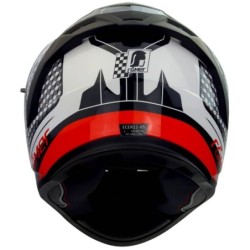 RO202216 Integralhelm mit Sonnenvisier weiss schwarz rot glänzend GRÖSSE XS-XL