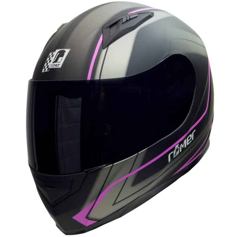 RO201707 Integralhelm in Schwarz Pink GRÖSSE XS-L