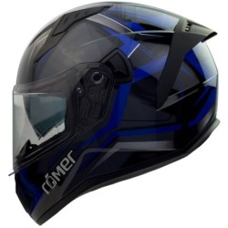 RO202213 Integralhelm mit Sonnenvisier blau glänzend GRÖSSE XS-XL