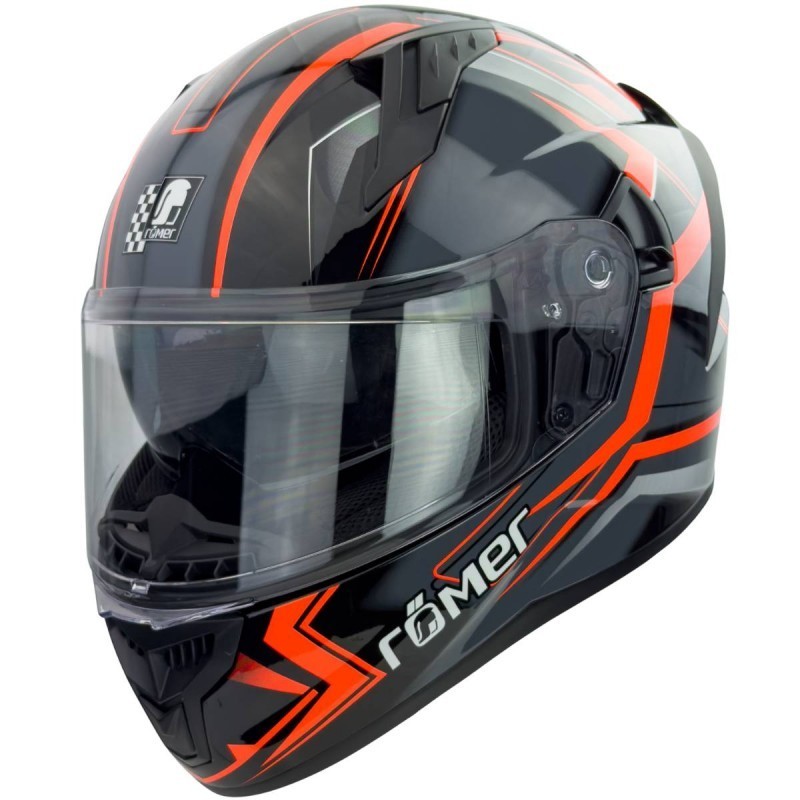 RO202212 Integralhelm mit Sonnenvisier Neonorange glänzend