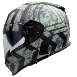 RO818 Integralhelm mit Sonnenvisier in schwarz grau Dekor GRÖSSE XS-XL