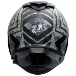 RO818 Integralhelm mit Sonnenvisier in schwarz grau Dekor GRÖSSE XS-XL