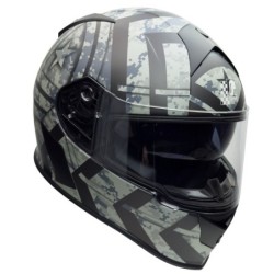 RO818 Integralhelm mit Sonnenvisier in schwarz grau Dekor GRÖSSE XS-XL