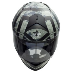 RO818 Integralhelm mit Sonnenvisier in schwarz grau Dekor GRÖSSE XS-XL